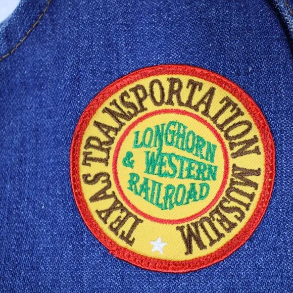 Vintage Wrangler‎ Western Denim Vest XL Railroad Train Patches and Pins - Picture 12 of 16